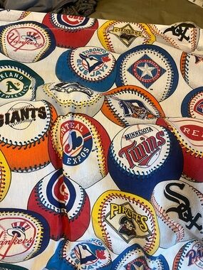 Vintage MLB 1993 curtain panel and standard pillow case